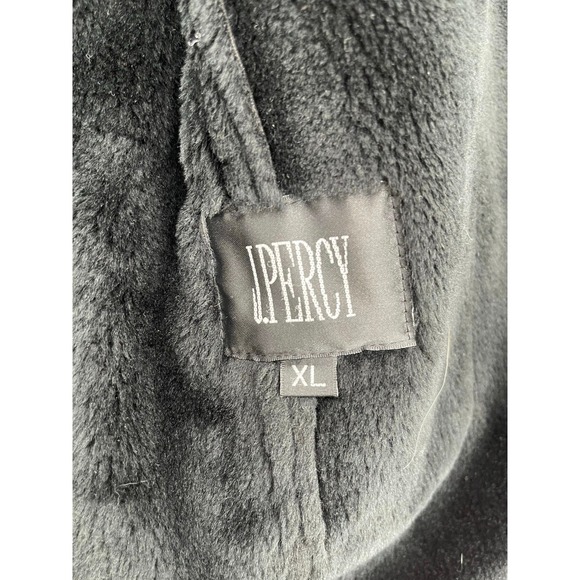 J Percy Vtg Black Faux Suede Fur Lining Trim Coat Size Women‎ XL - Picture 7 of 11